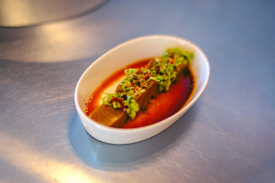 Acorn Pudding, one of the Korean side dishes at Sagori