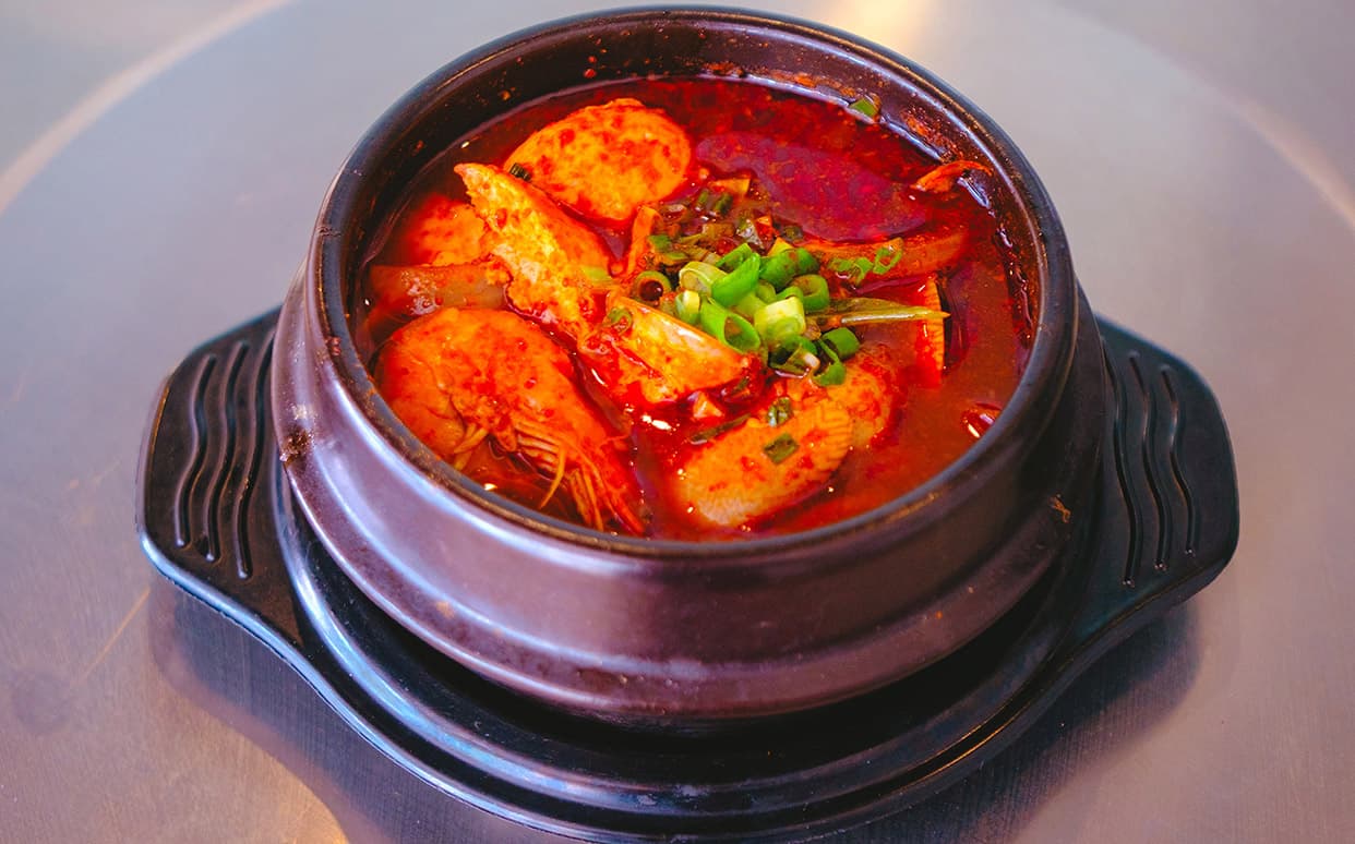 Sundubu Jjigae, Korean-style soft tofu stew at Sagori